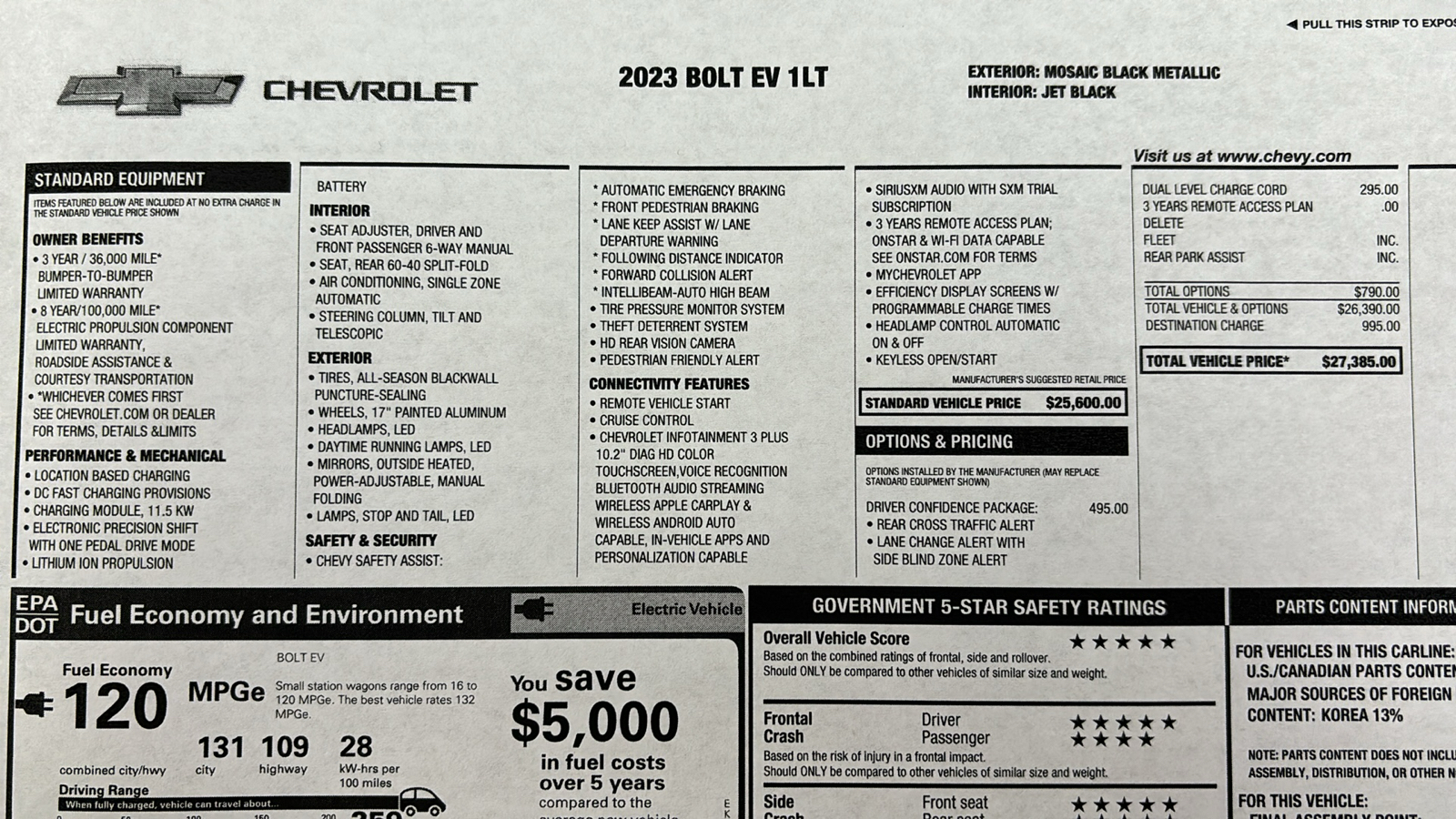 2023 Chevrolet Bolt EV FWD 1LT 25