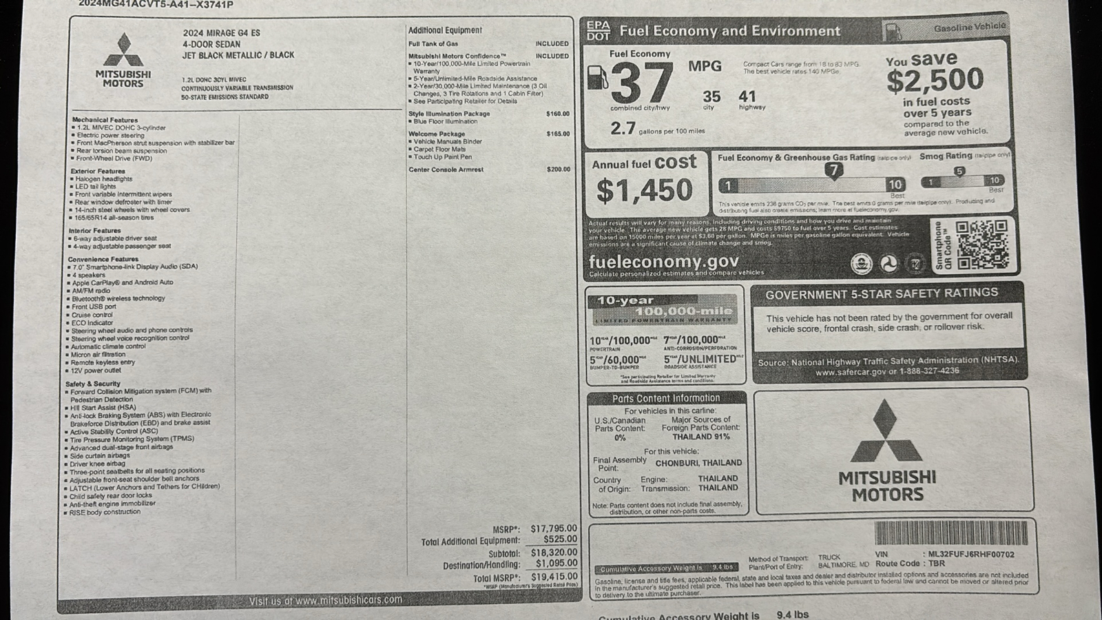 2024 Mitsubishi Mirage G4  25