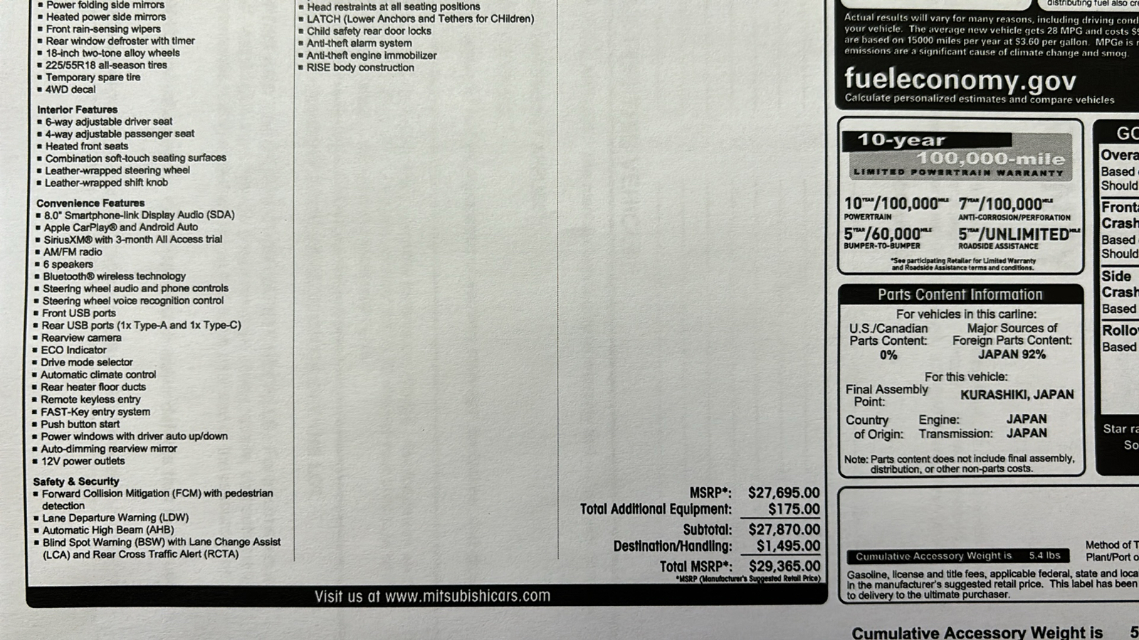 2024 Mitsubishi Outlander Sport 2.0 SE AWC 25