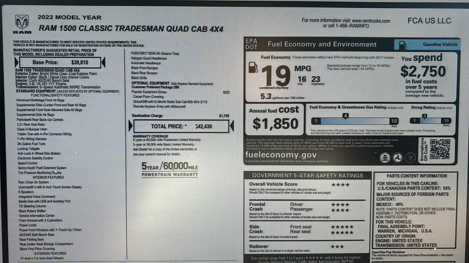 Car Connection Superstore - Used vehicle - TRUCK RAM 1500 CLASSIC 2022