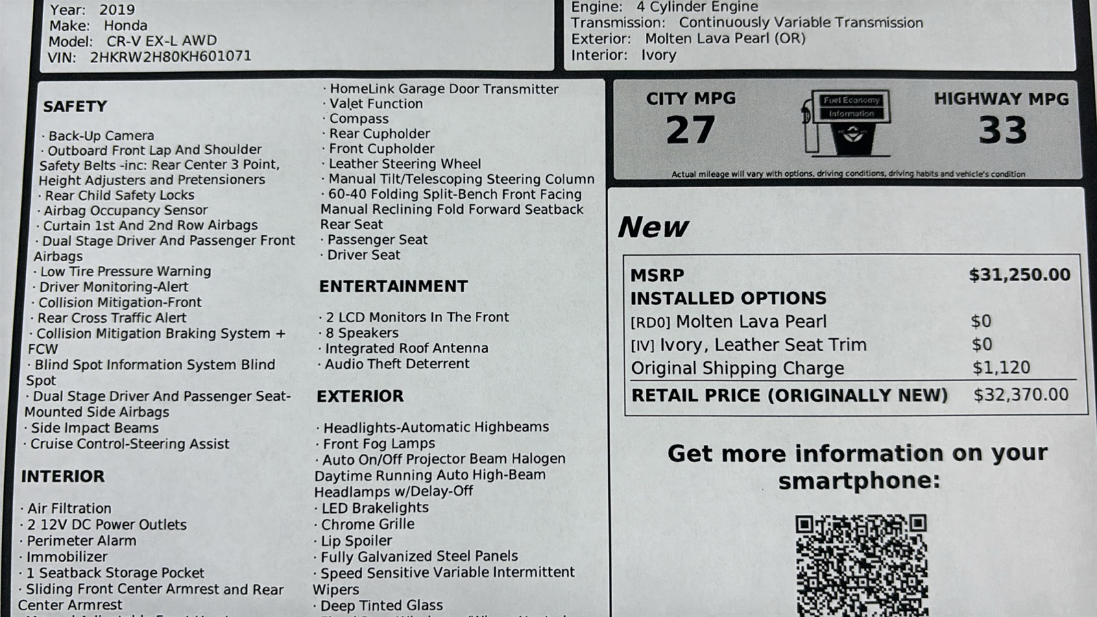 Car Connection Superstore - Used vehicle - SUV HONDA CR-V 2019