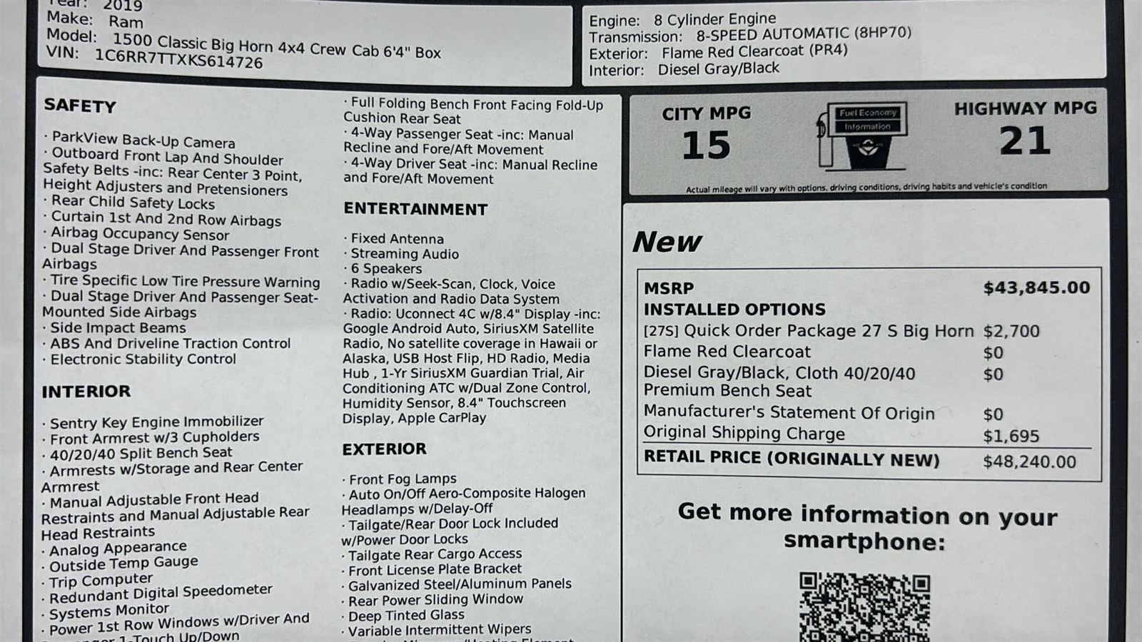 Car Connection Superstore - Used vehicle - TRUCK RAM 1500 CLASSIC 2019