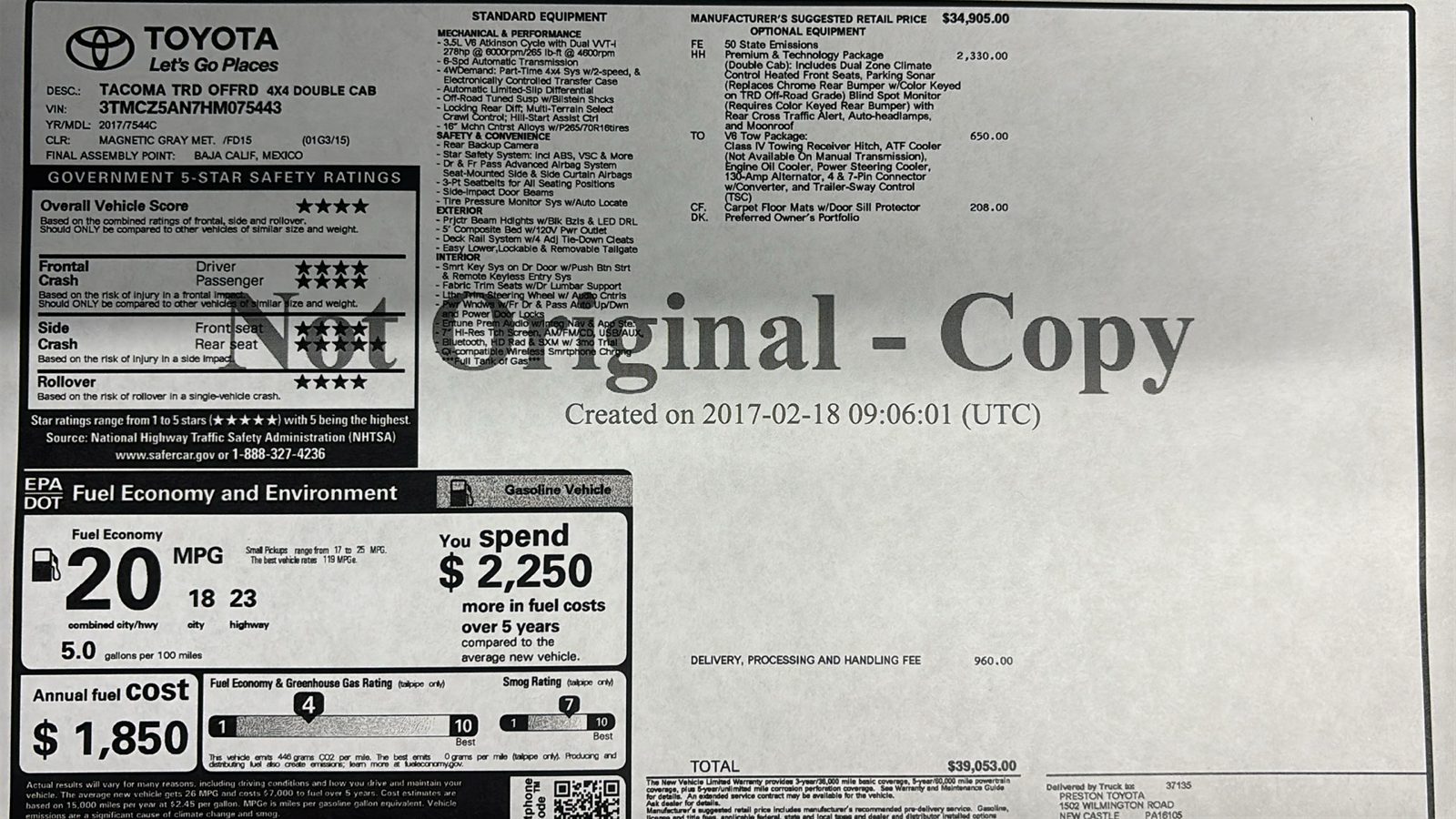 Car Connection Superstore - Used vehicle - TRUCK TOYOTA TACOMA 2017