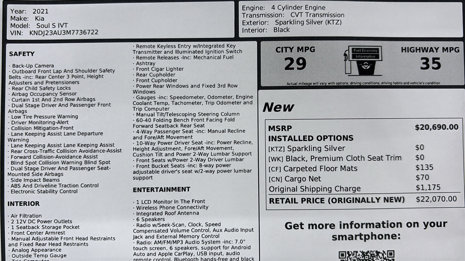 Car Connection Superstore - Used vehicle - SEDAN KIA SOUL 2021