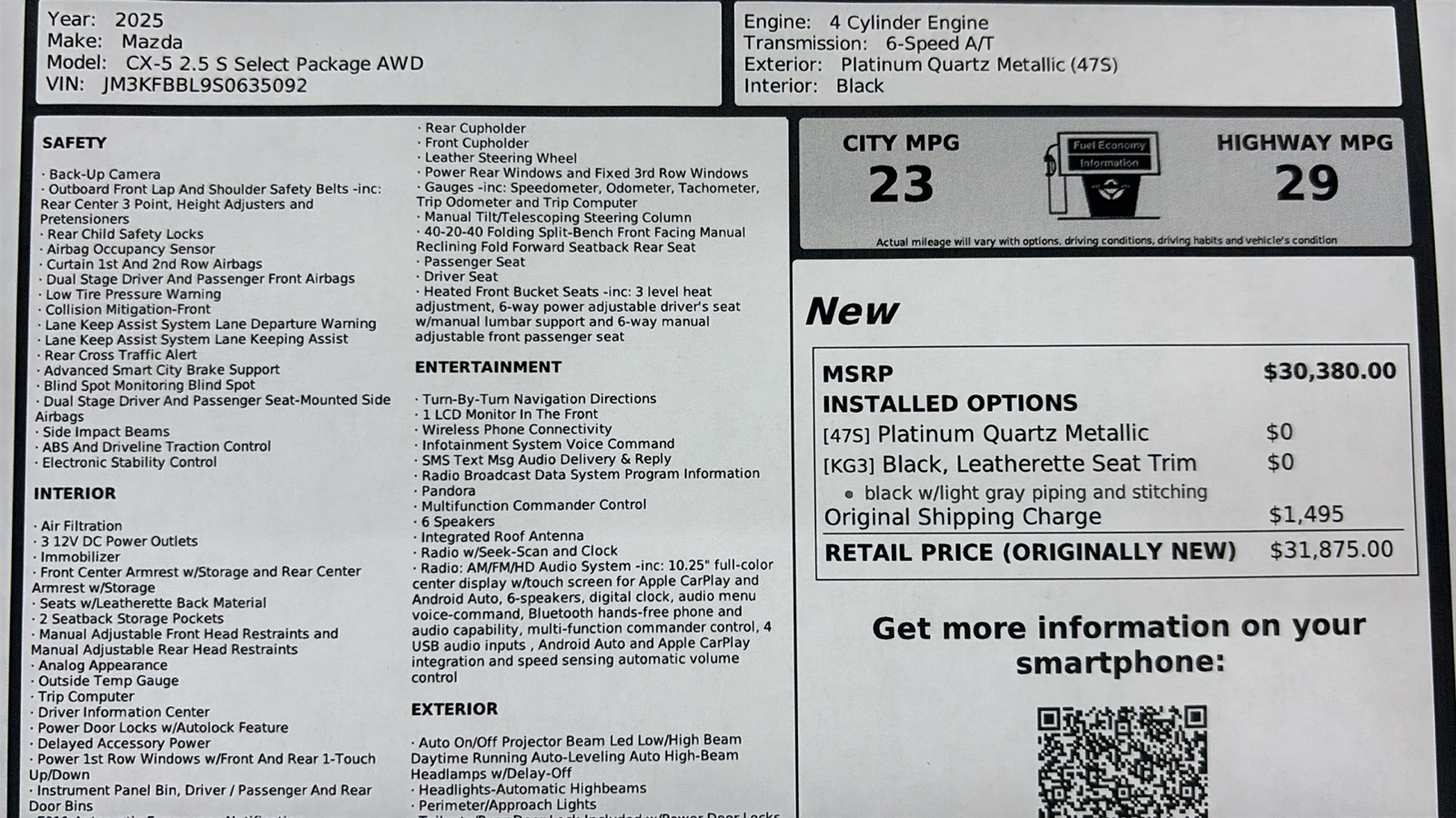 Car Connection Superstore - Used vehicle - SUV MAZDA CX-5 2025