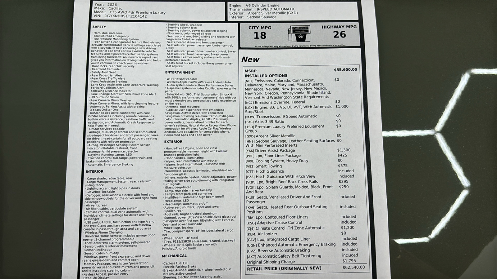 Car Connection Superstore - Used vehicle - SUV CADILLAC XT5 PREMIUM LUXURY 2026