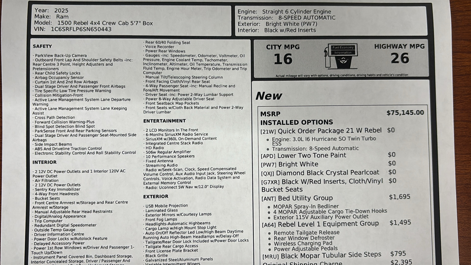 Car Connection Superstore - Used vehicle - TRUCK RAM 1500 CREW 2025