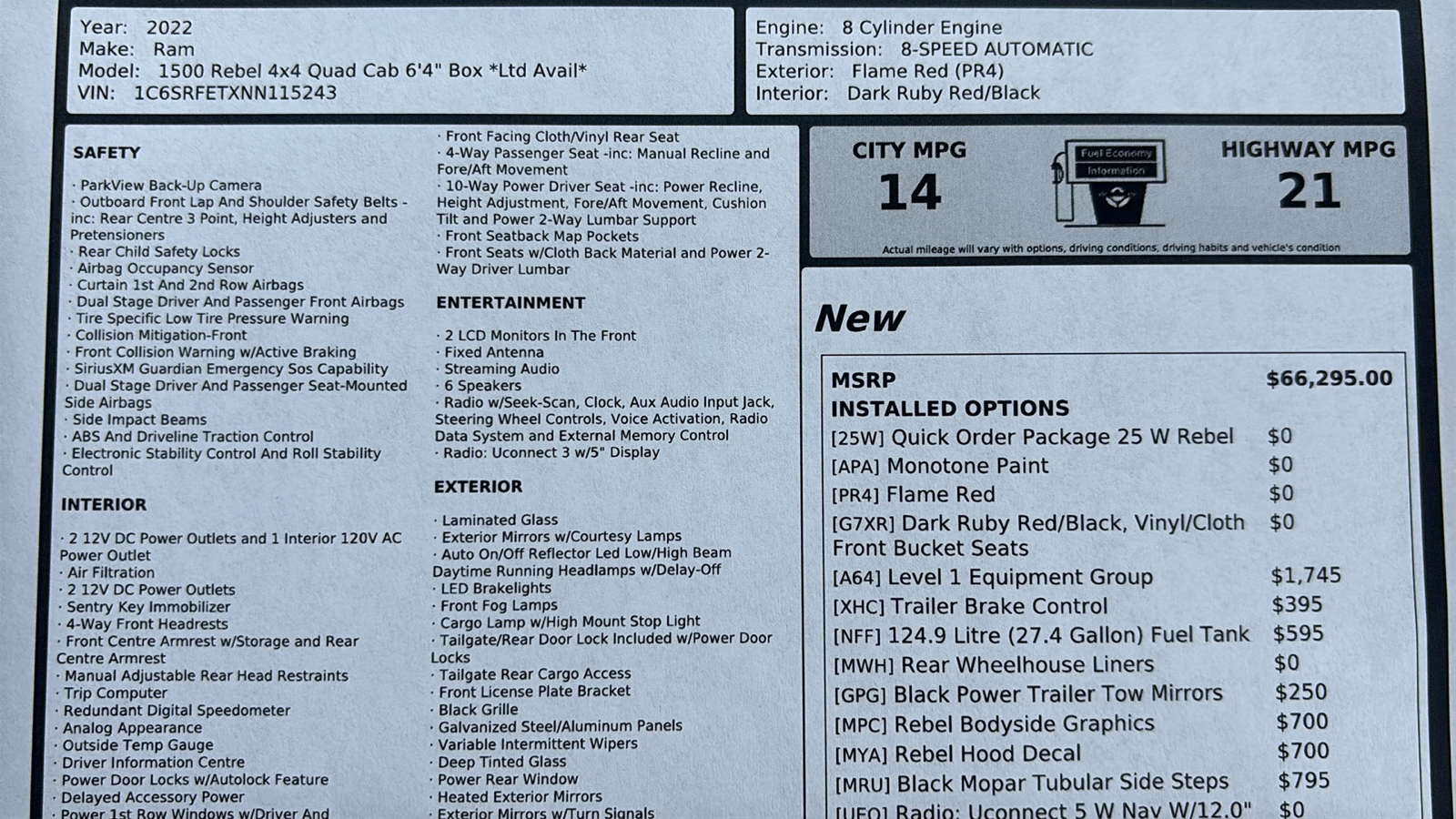 Car Connection Superstore - Used vehicle - TRUCK RAM 1500 QUAD 2022