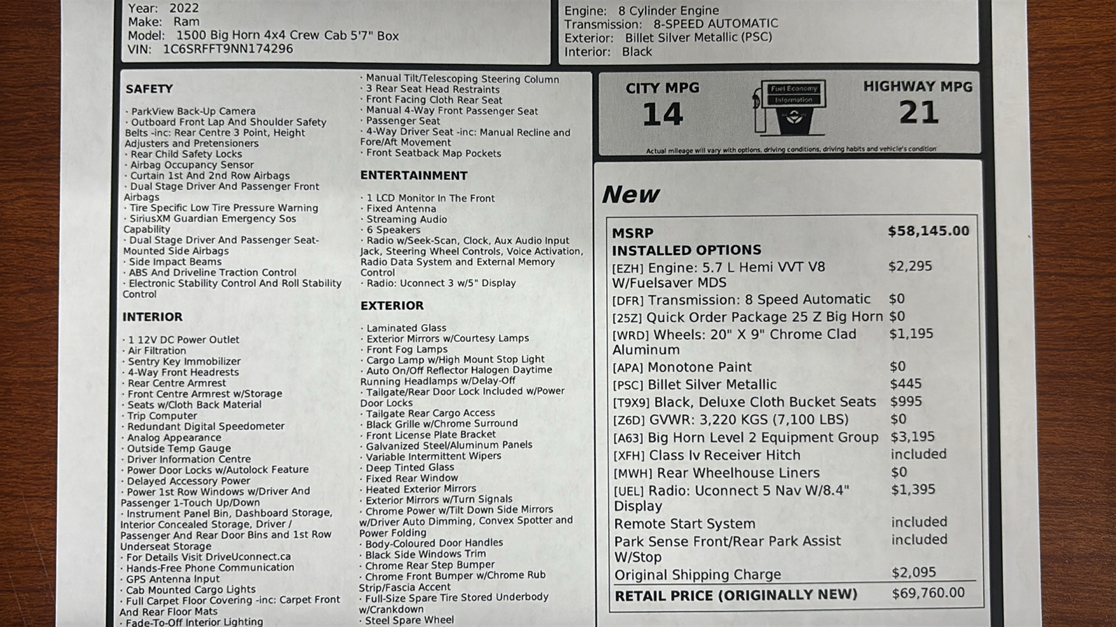 Car Connection Superstore - Used vehicle - TRUCK RAM 1500 CREW 2022