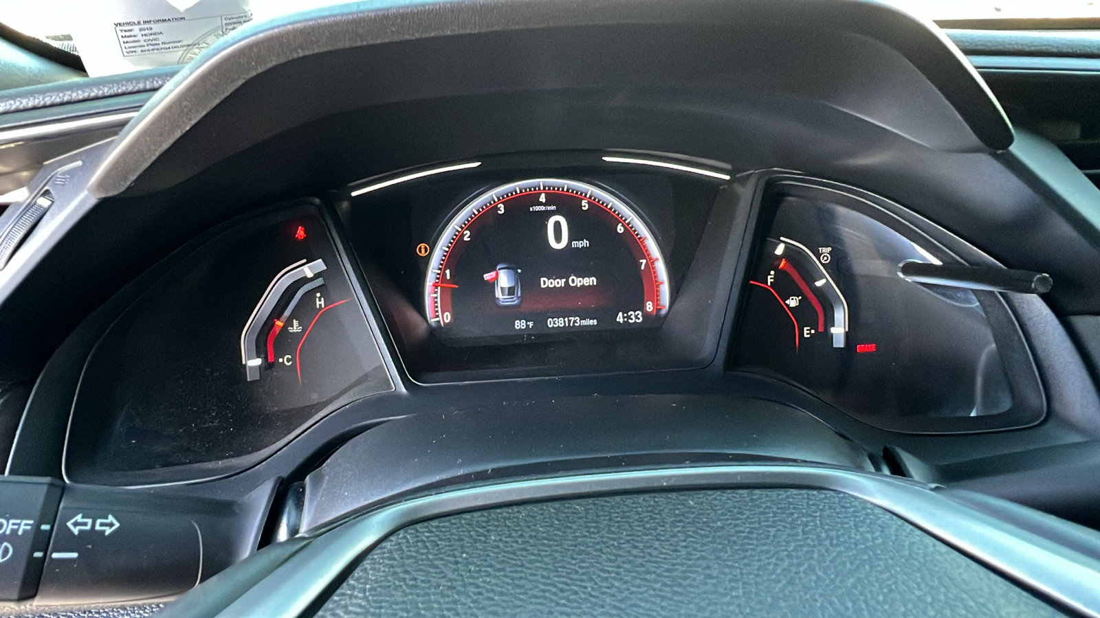 2019 Honda Civic Hatchback Sport 18