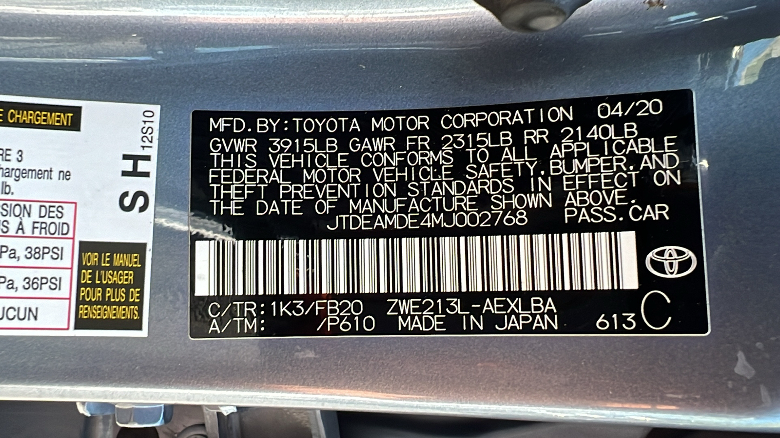 2021 Toyota Corolla Hybrid LE 21