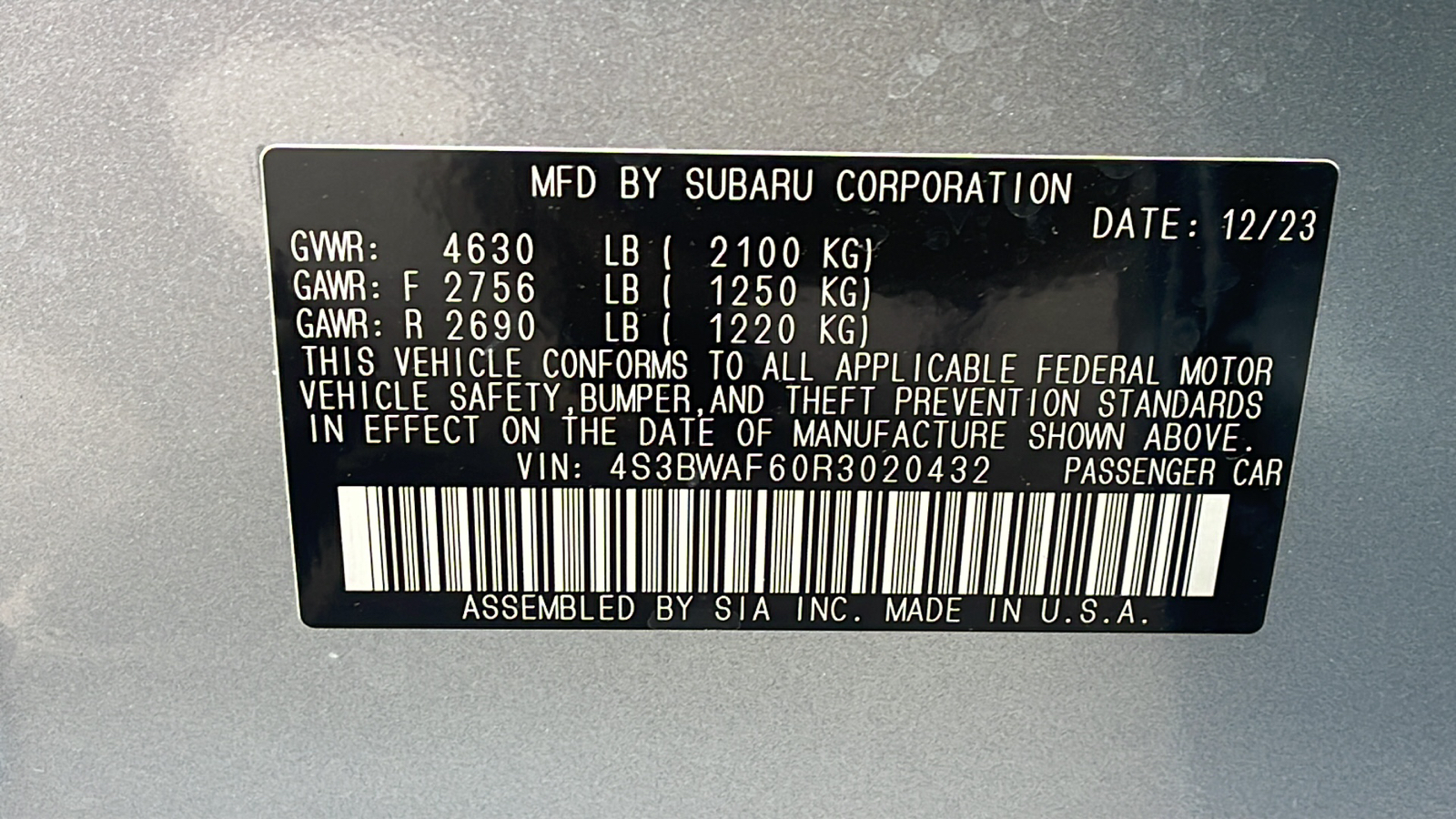 2024 Subaru Legacy Premium 21