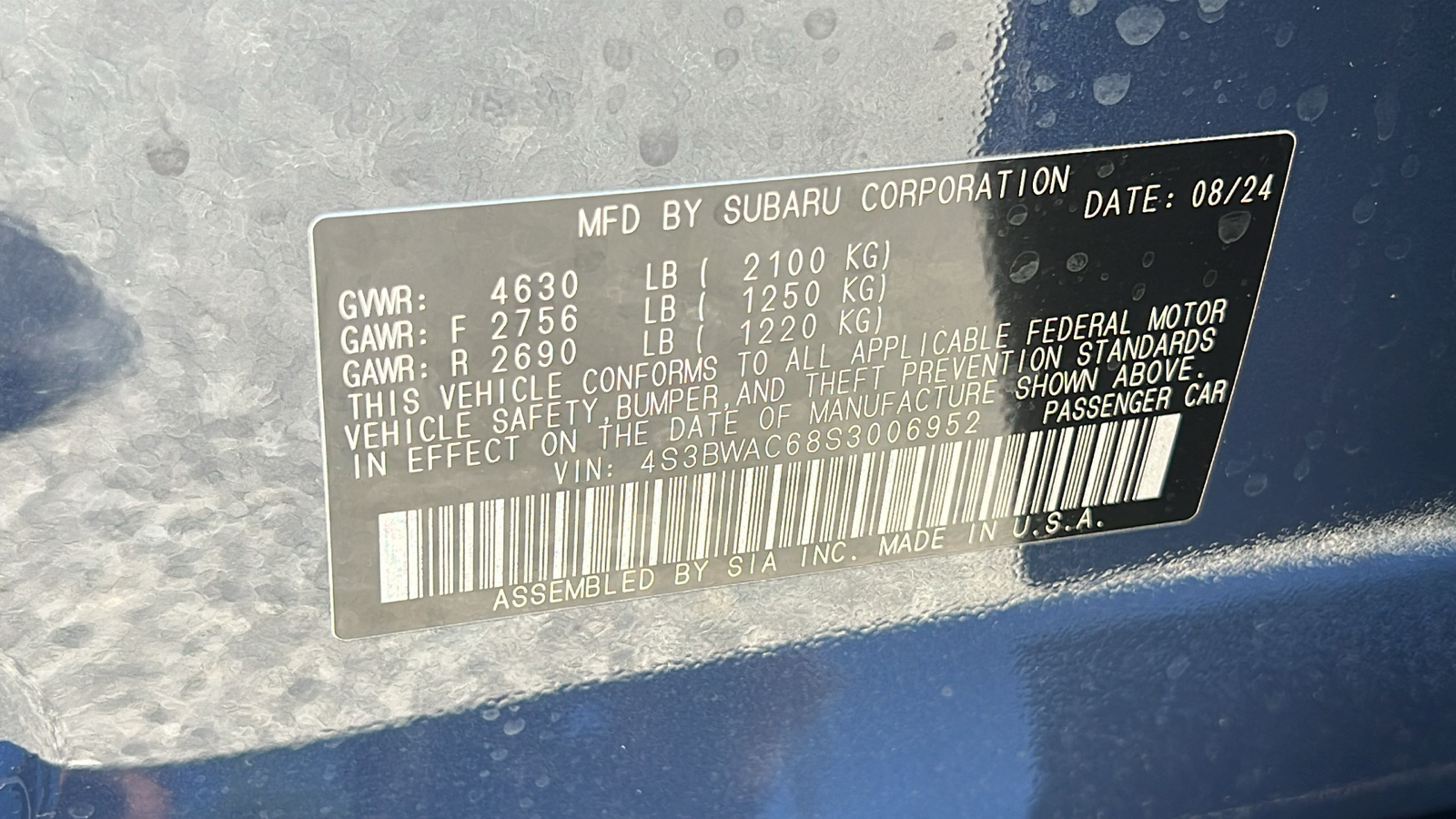 2025 Subaru Legacy Premium 20