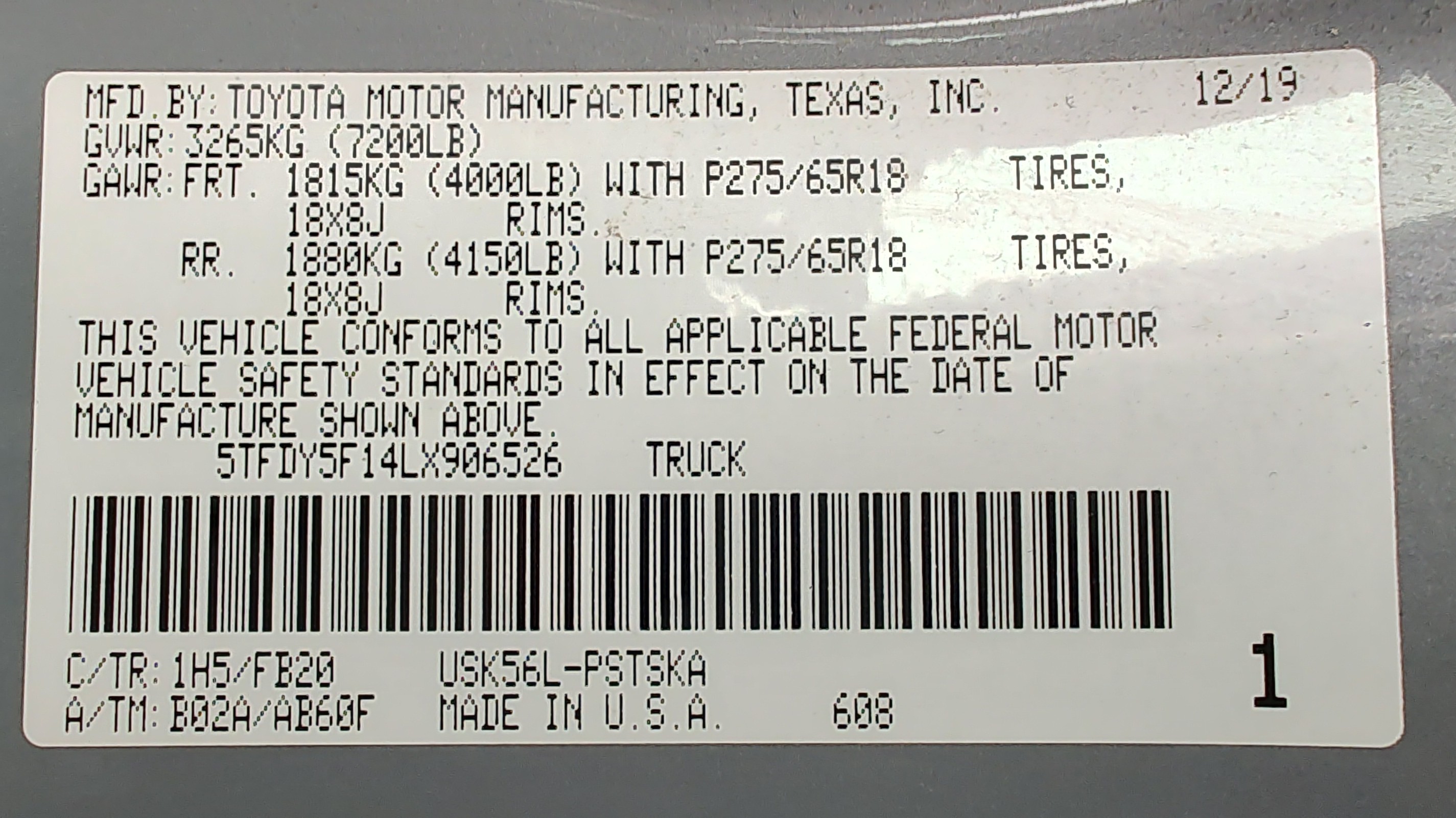 2020 Toyota Tundra SR5 CrewMax 5.5 Bed 5.7L 4