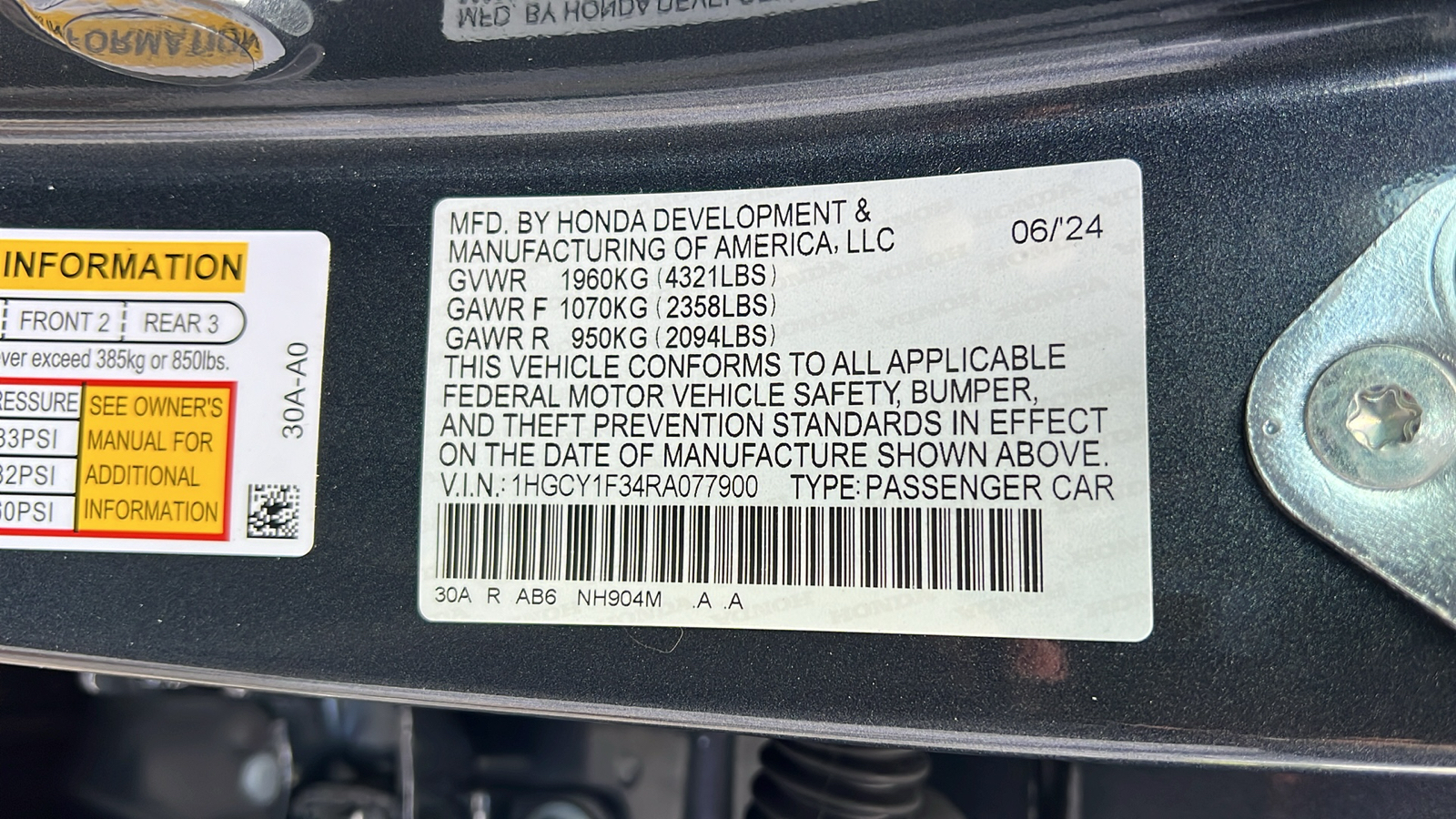 2024 Honda Accord Sedan EX 31