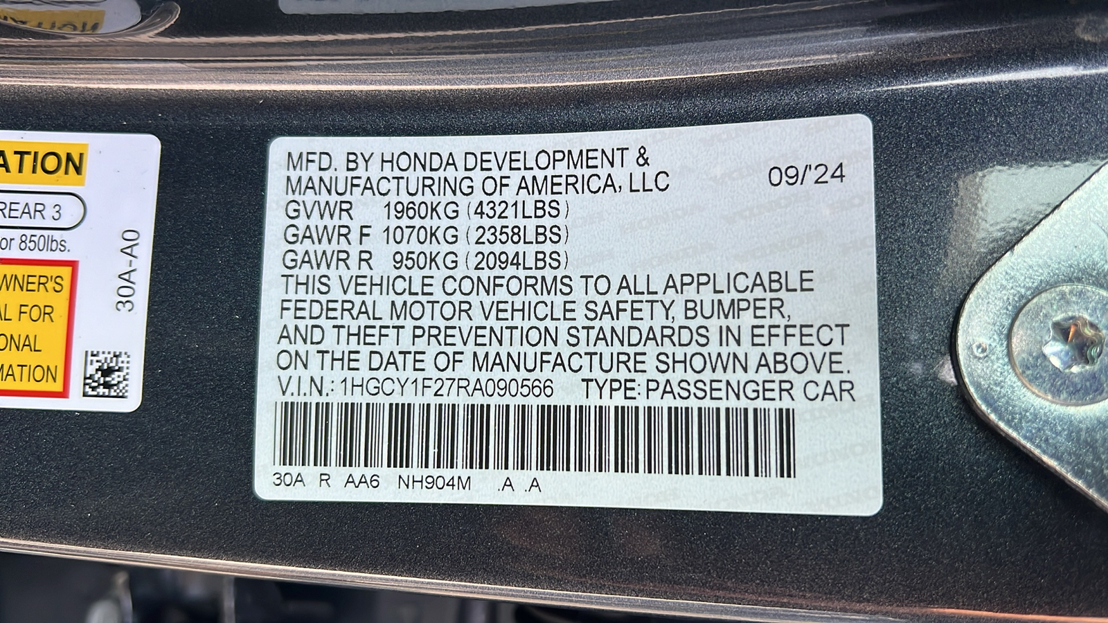 2024 Honda Accord Sedan LX 30