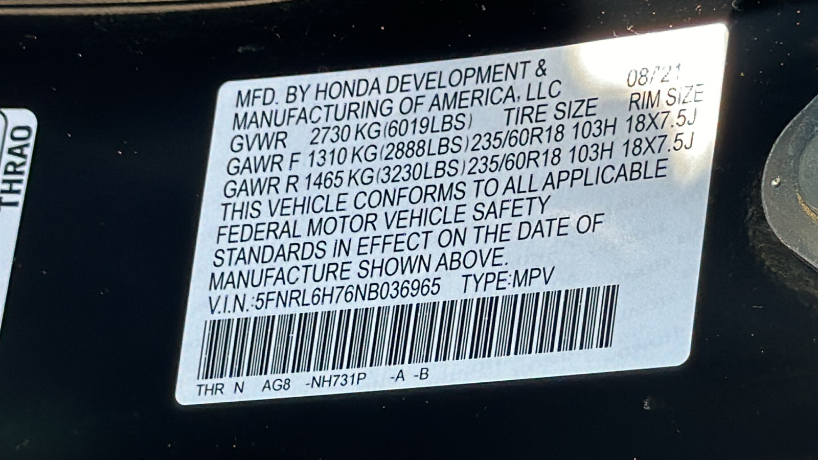 2022 Honda Odyssey EX-L 29