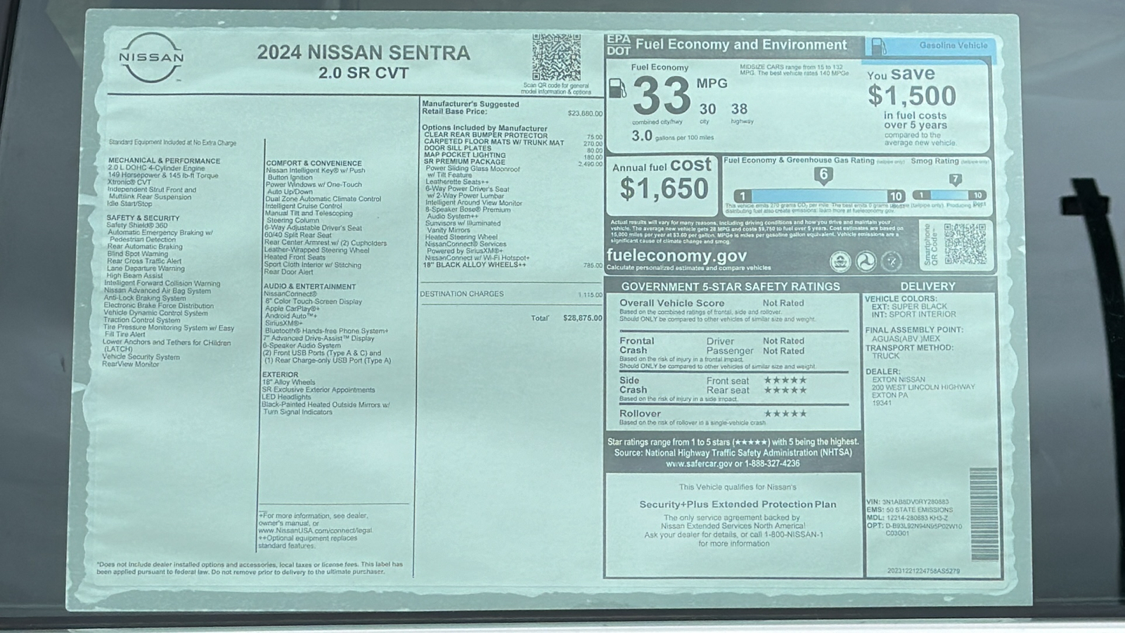 2024 Nissan Sentra SR 12