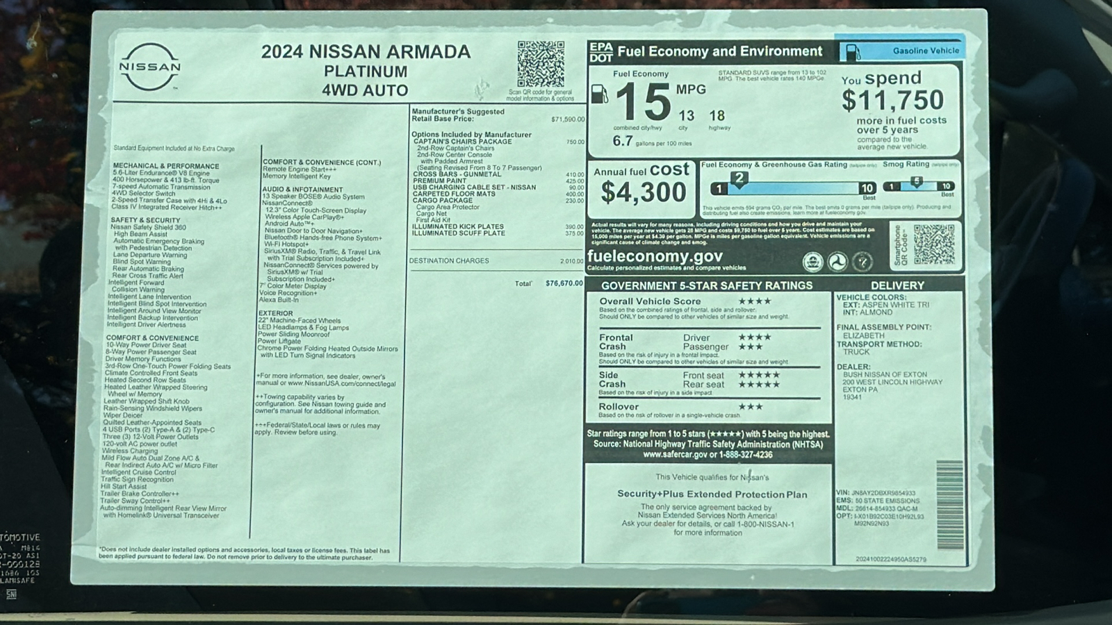 2024 Nissan Armada Platinum 13