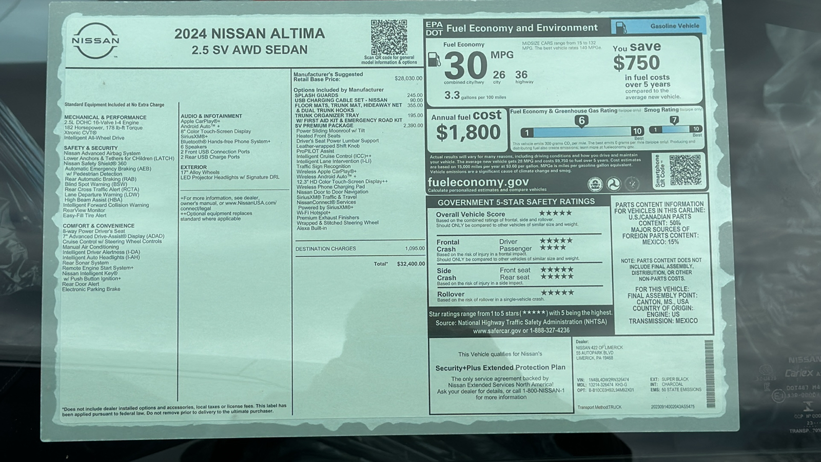 2024 Nissan Altima 2.5 SV 12