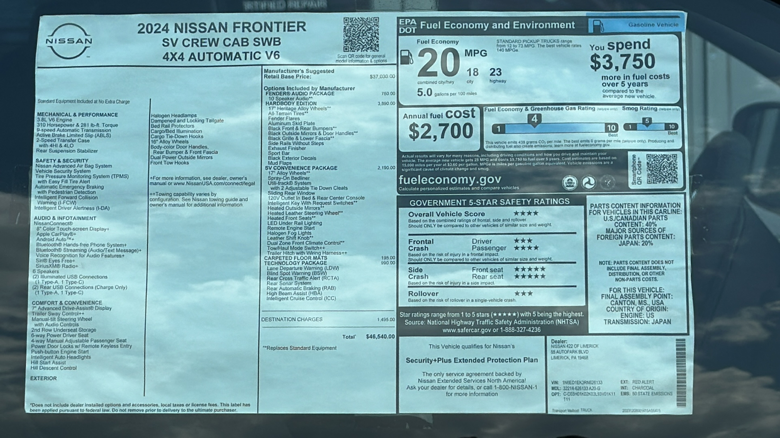 2024 Nissan Frontier SV 11