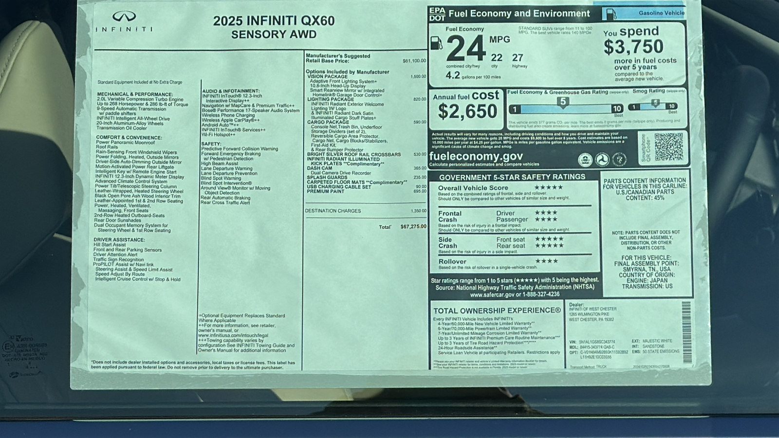 2025 INFINITI QX60 SENSORY 13