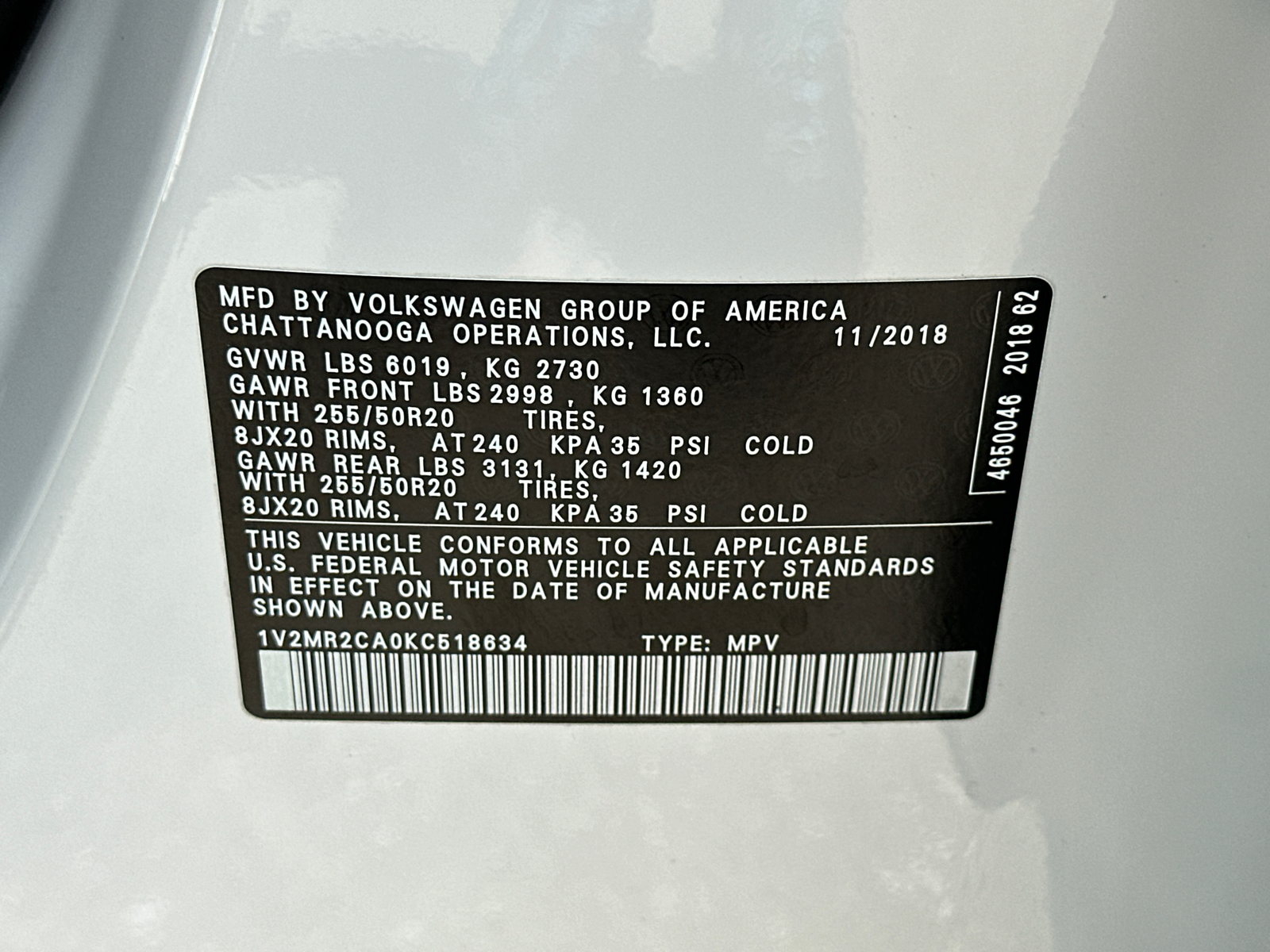 2019 Volkswagen Atlas SEL 36