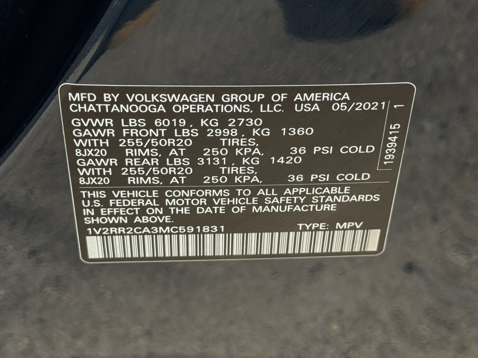 2021 Volkswagen Atlas 3.6L V6 SE w/Technology R-Line 49