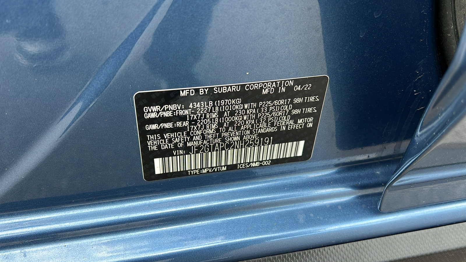 2022 Subaru Crosstrek Premium 34