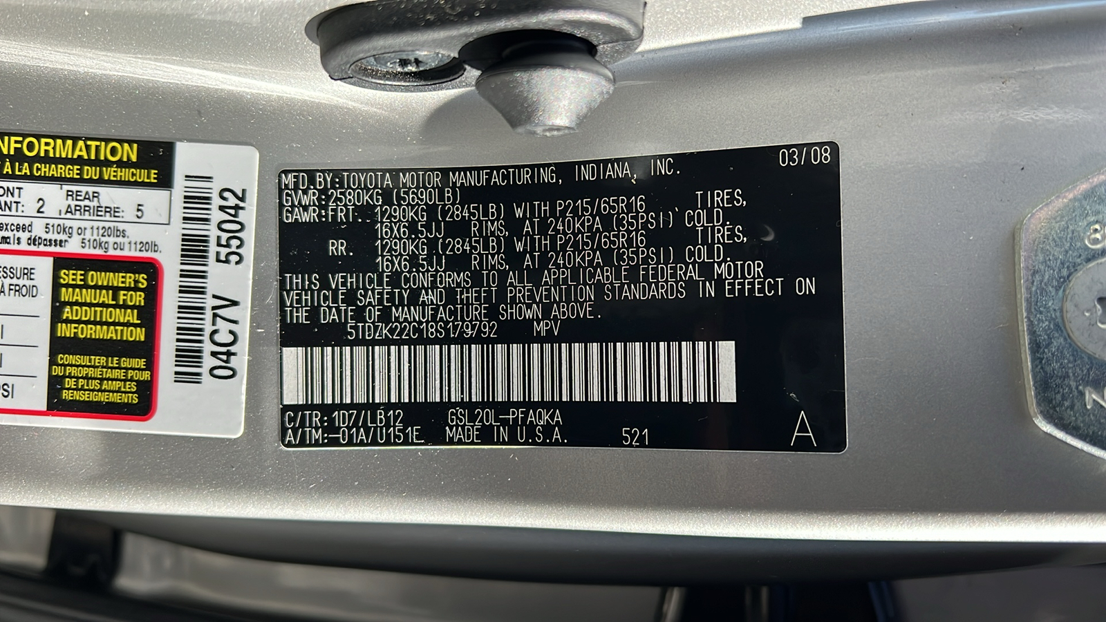 2008 Toyota Sienna XLELIMI 33