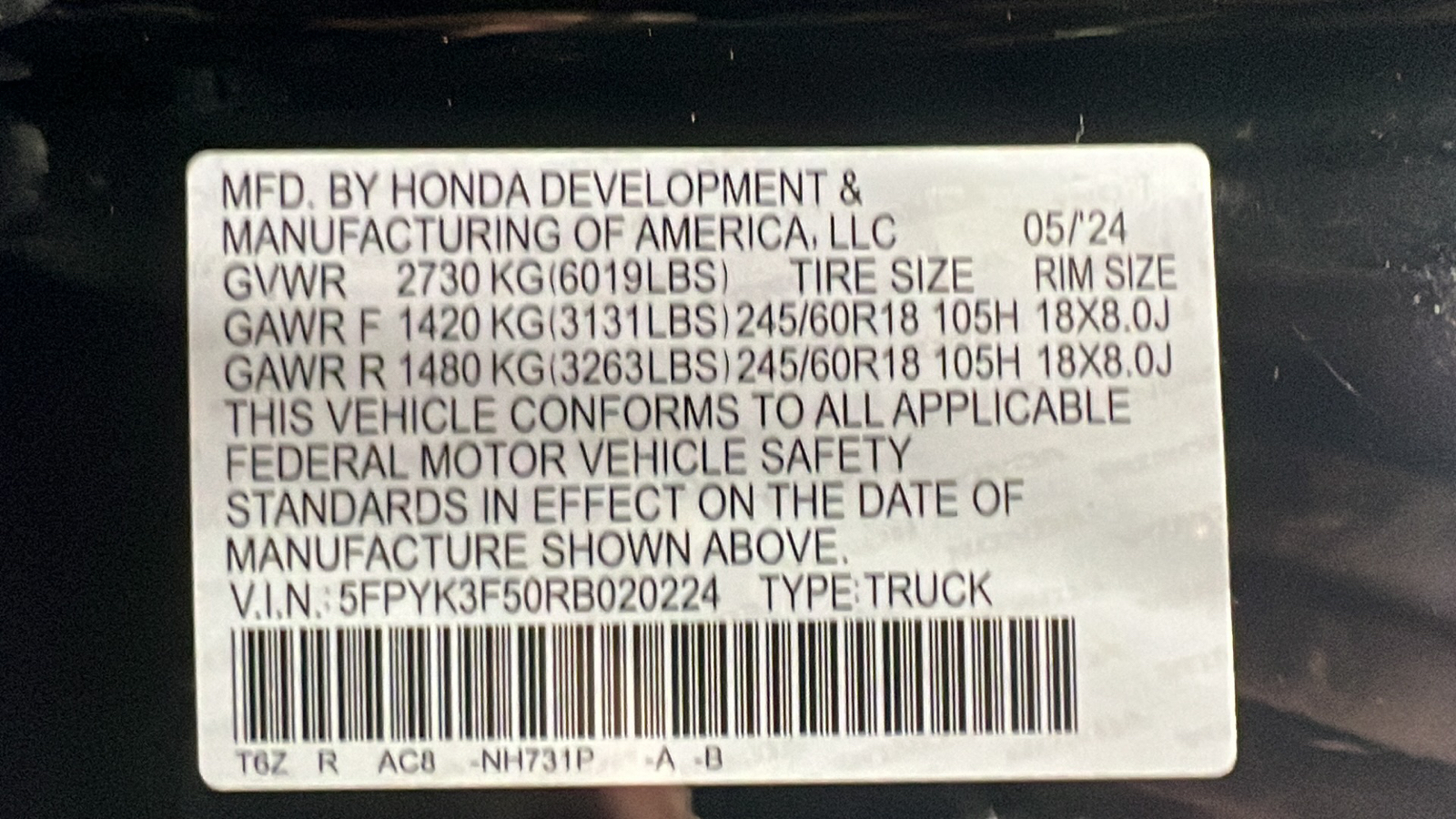 2024 Honda Ridgeline RTL 28