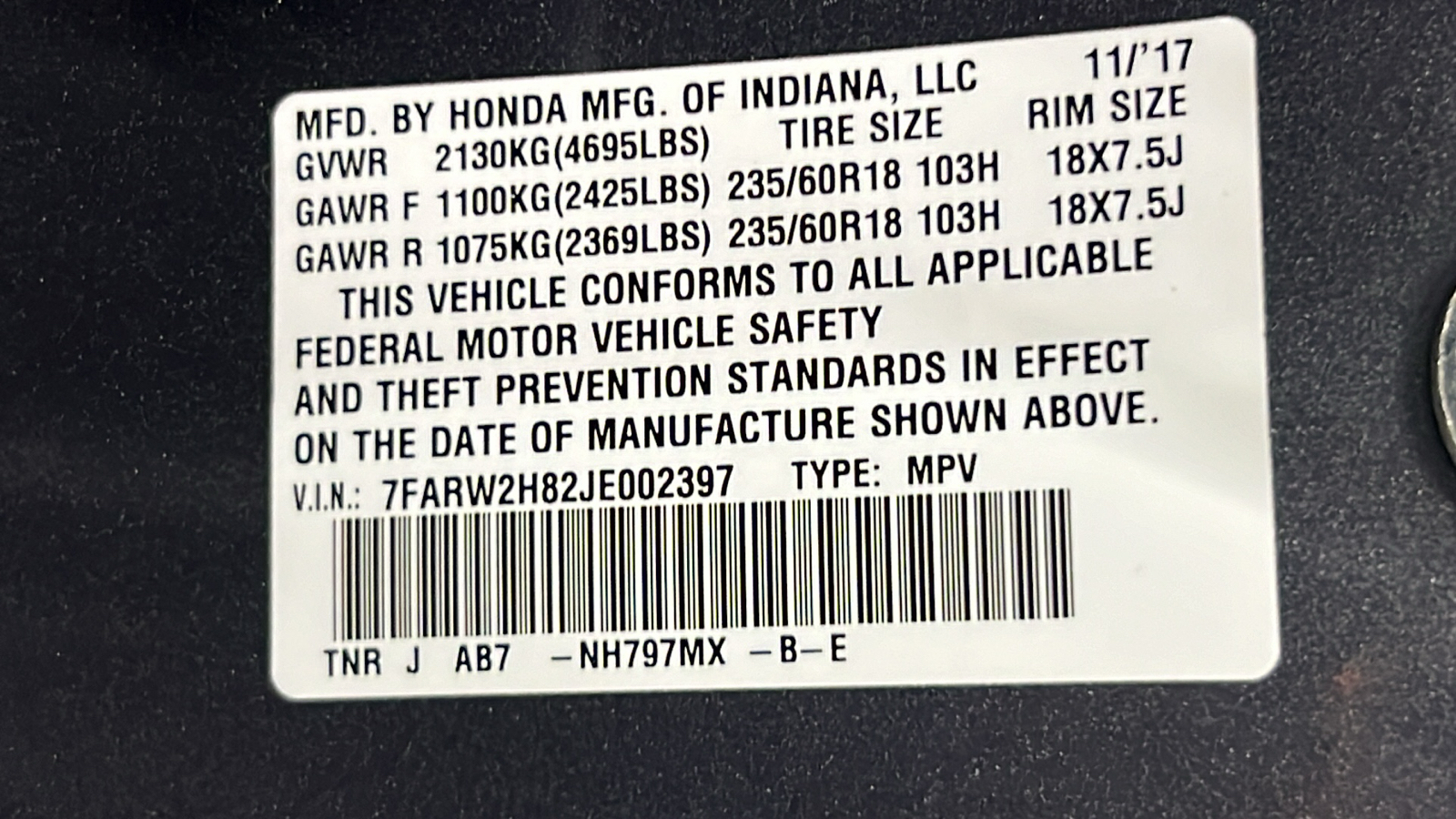 2018 Honda CR-V EX-L 30