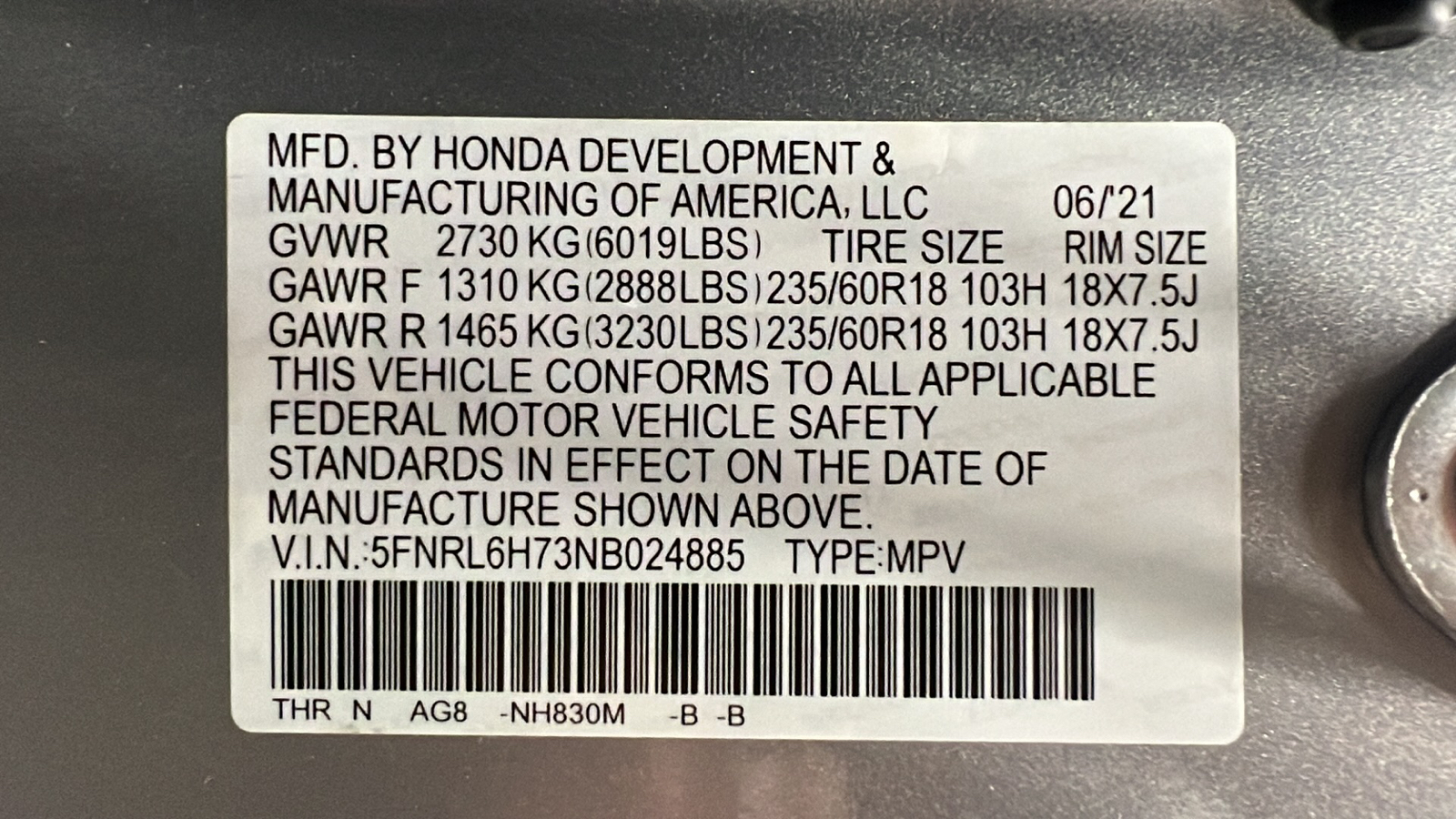 2022 Honda Odyssey EX-L 30