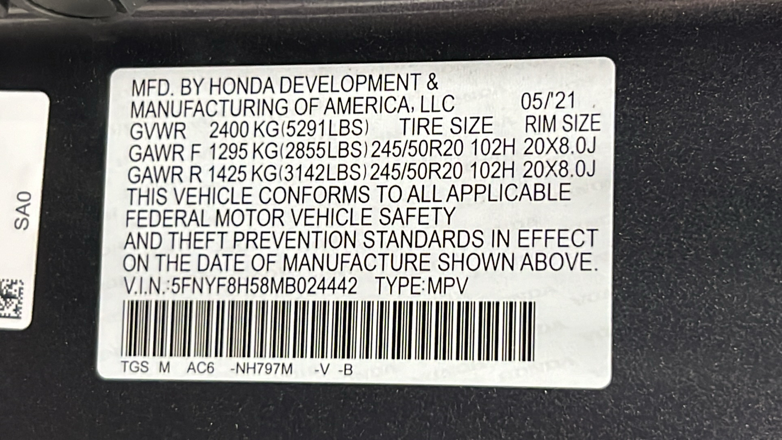 2021 Honda Passport EX-L 30