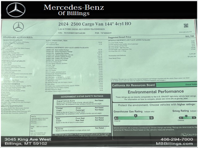 2024 Mercedes-Benz Sprinter 2500 Cargo 144 WB 8