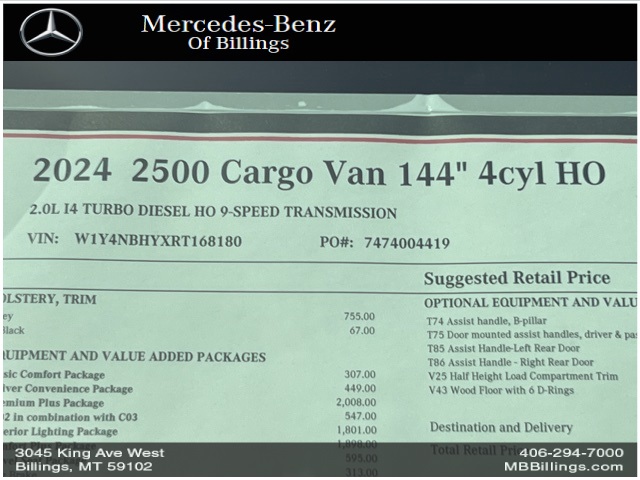 2024 Mercedes-Benz Sprinter 2500 Cargo 144 WB 9