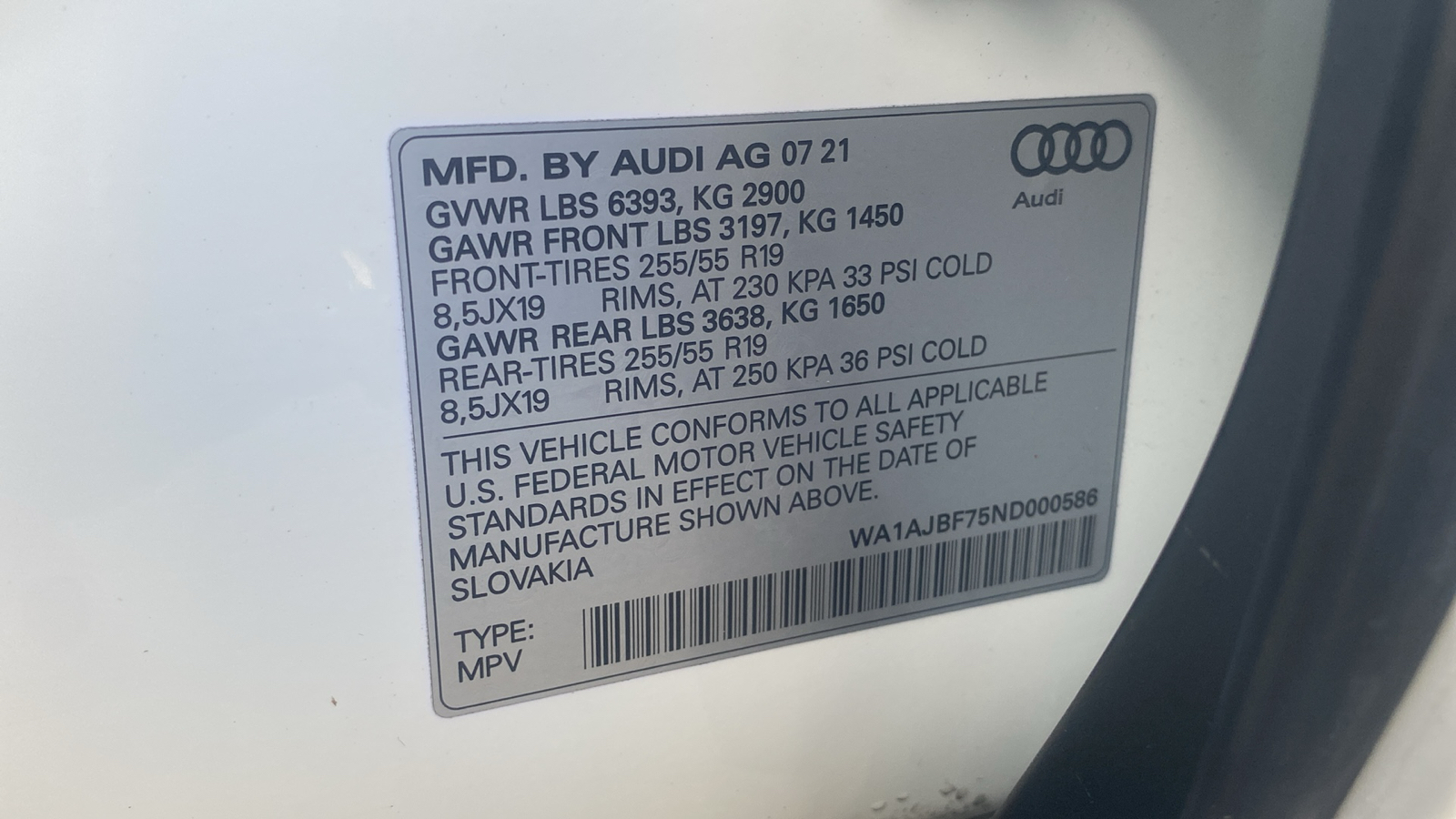 2022 Audi Q7 Premium 20