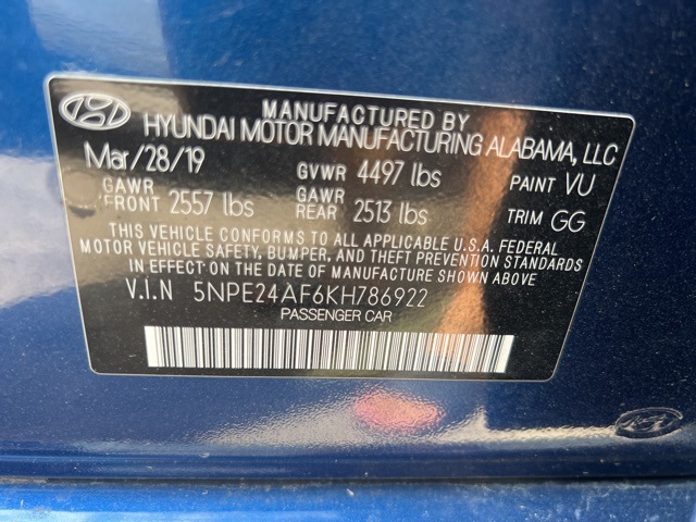 2019 Hyundai Sonata SE 7