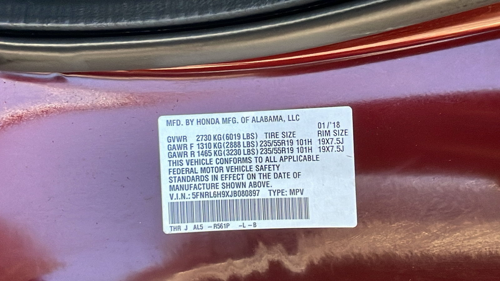 2018 Honda Odyssey Elite 17