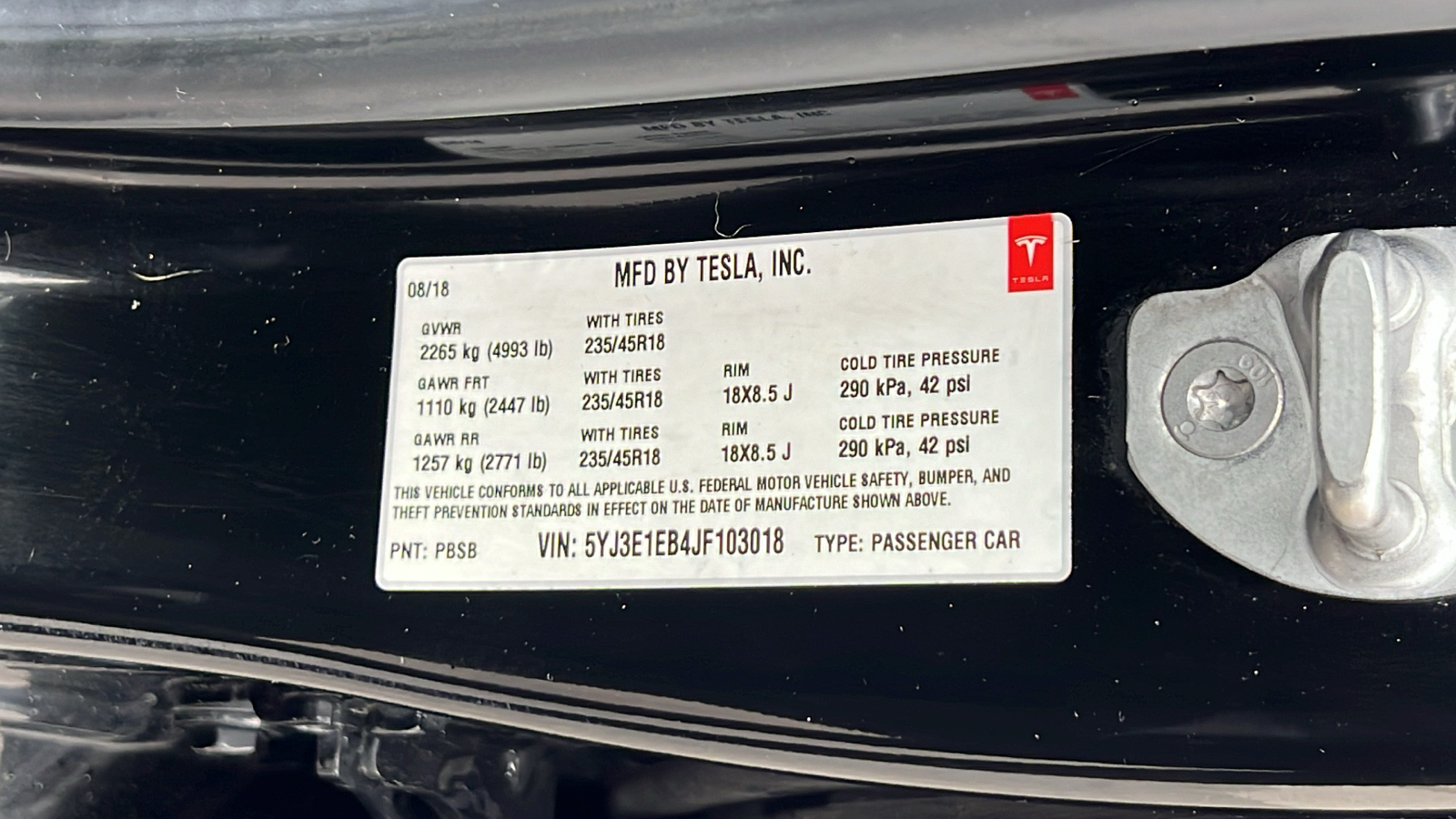 2018 Tesla Model 3 Long Range 12