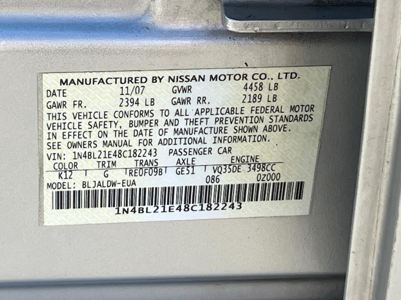 2008 Nissan Altima 3.5 SE 32