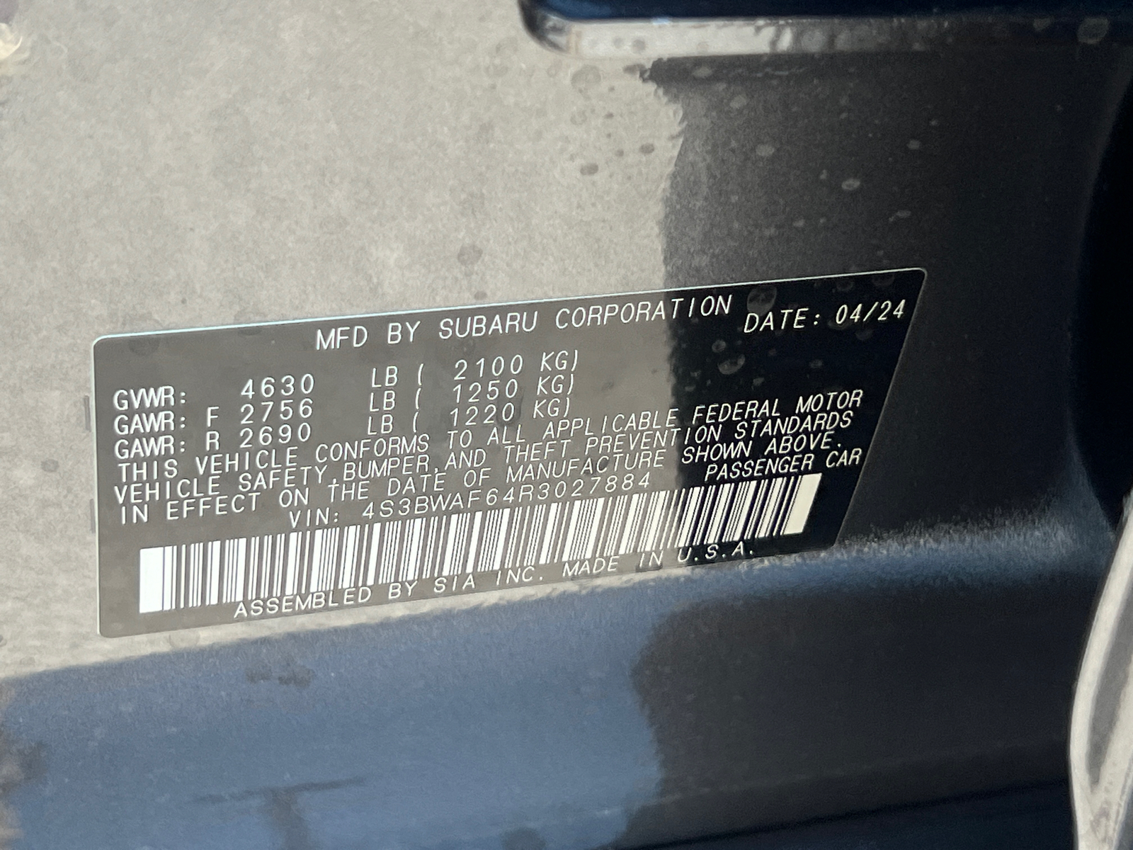 2024 Subaru Legacy Premium 28
