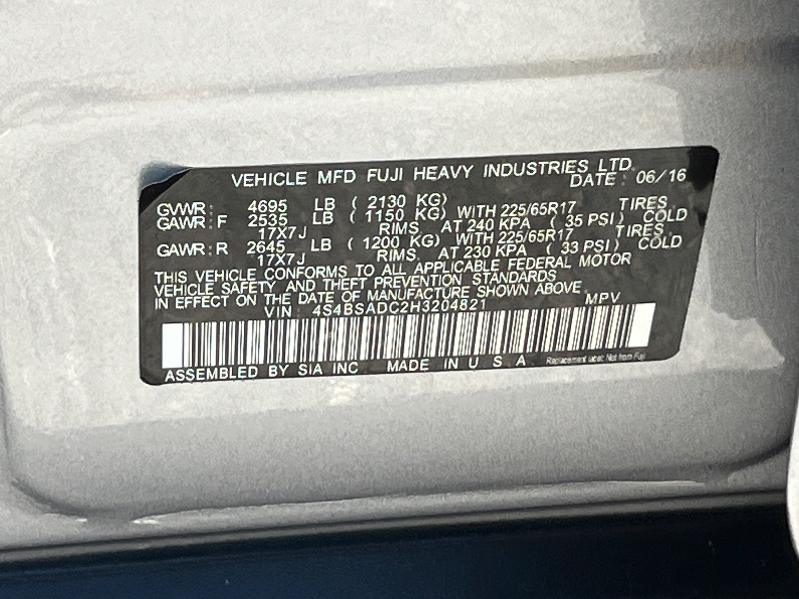2017 Subaru Outback 2.5i Premium 36