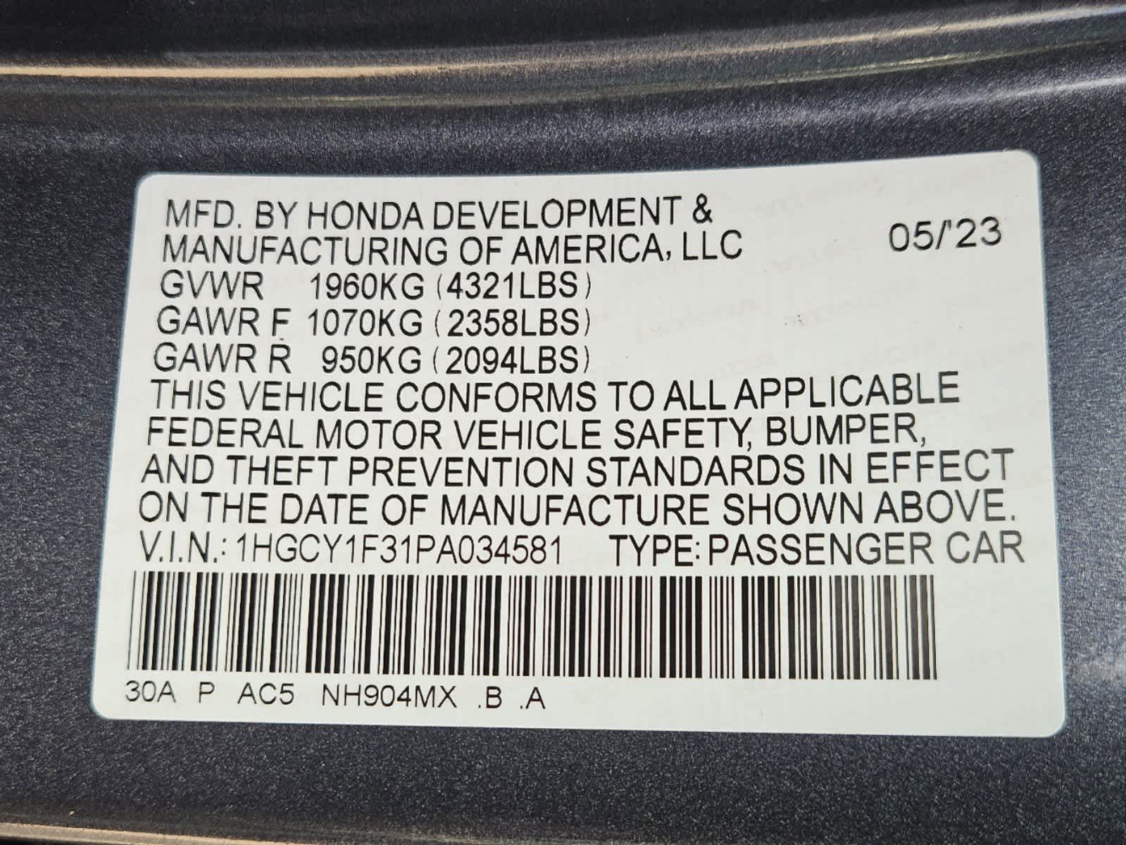 2023 Honda Accord EX 33