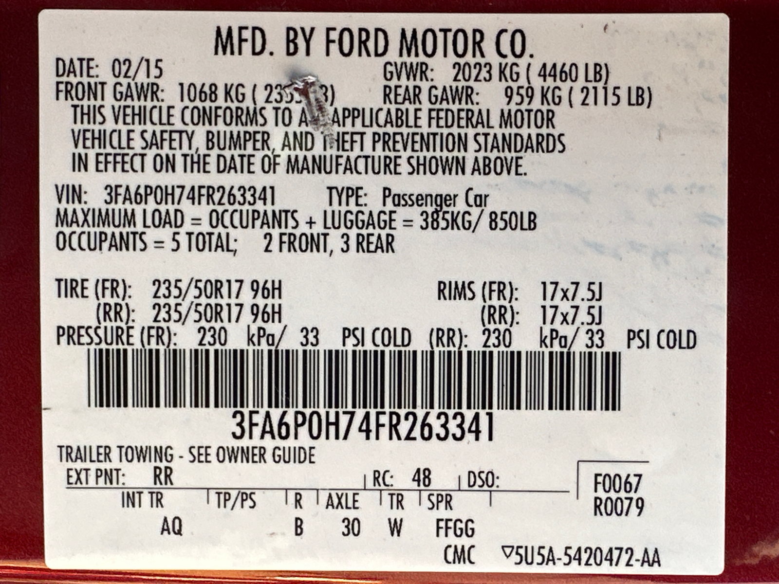 2015 Ford Fusion SE 37