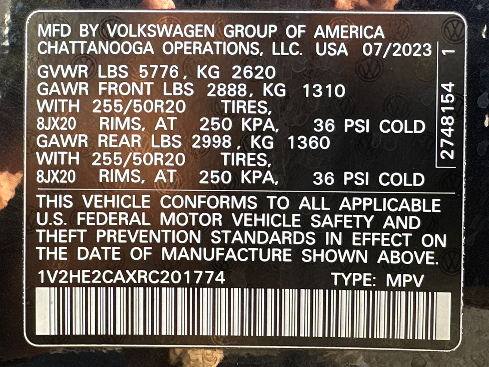 2024 Volkswagen Atlas Cross Sport 2.0T SE w/Technology 45