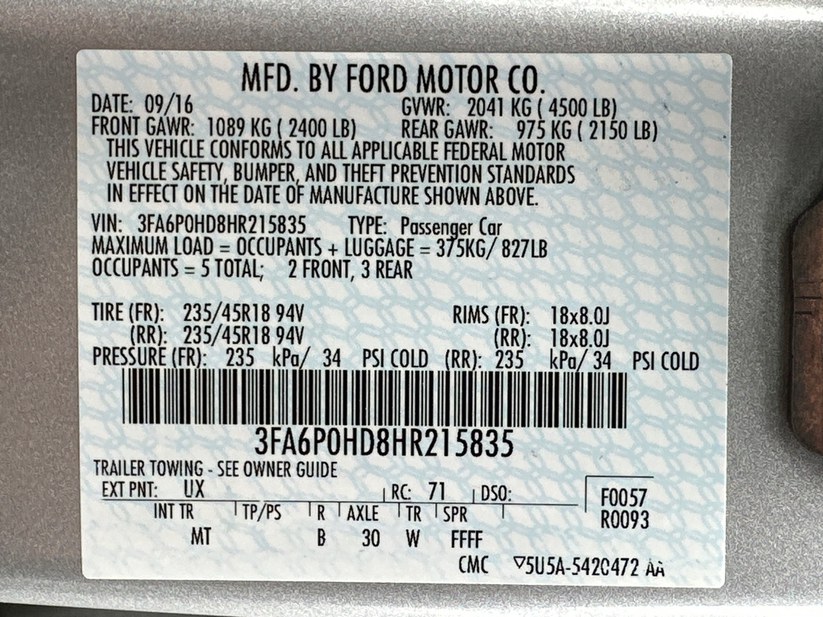2017 Ford Fusion SE 43