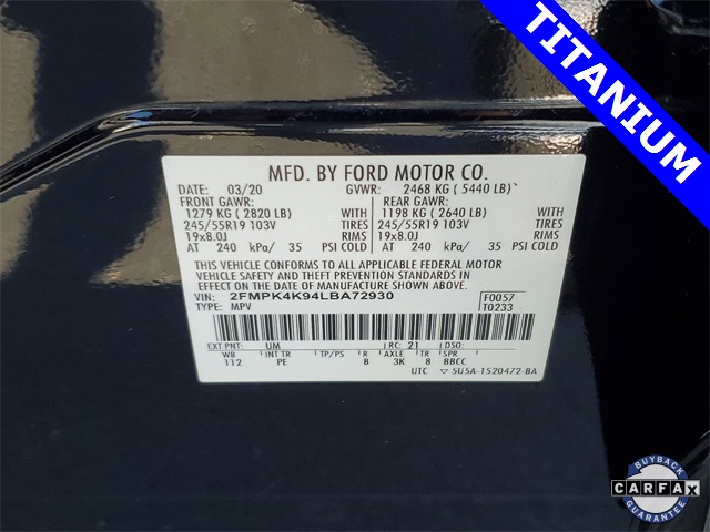 2020 Ford Edge Titanium 33