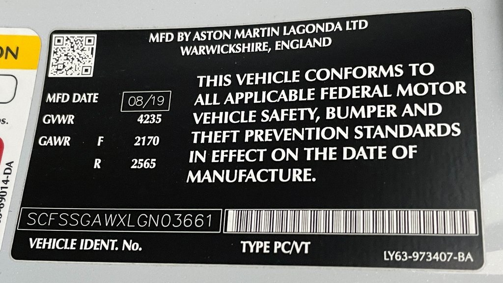 2020 Aston Martin Vantage Manual 30