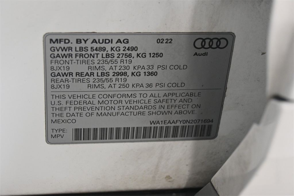 2022 Audi Q5 45 S line Premium Plus 27